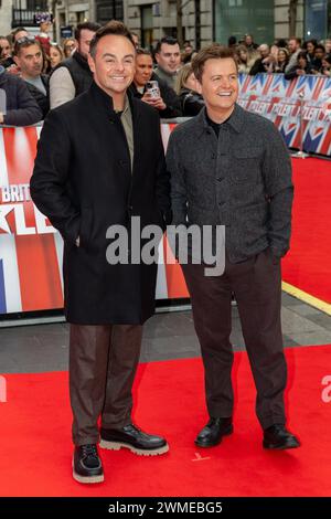 Die Juroren nehmen an einem Fotobesuch des Britain's Got Talent 2024 im London Palladium Teil mit: Anthony McPartlin, Declan Donnelly Where: London, United Kingdom When: 25 Jan 2024 Credit: Phil Lewis/WENN Stockfoto