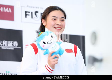 Kanagawa, Japan. Februar 2024. Deng Yawen (CHN) BMX: Enoshima Wave fest UCI BMX Freestyle Park & Flatland World Cup, Women's Park Award bei Enoshima in Kanagawa, Japan. Quelle: Yohei Osada/AFLO SPORT/Alamy Live News Stockfoto