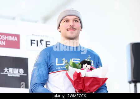 Kanagawa, Japan. Februar 2024. Bruce Nick (USA) BMX: Enoshima Wave fest UCI BMX Freestyle Park & Flatland World Cup, Men's Park Award bei Enoshima in Kanagawa, Japan. Quelle: Yohei Osada/AFLO SPORT/Alamy Live News Stockfoto