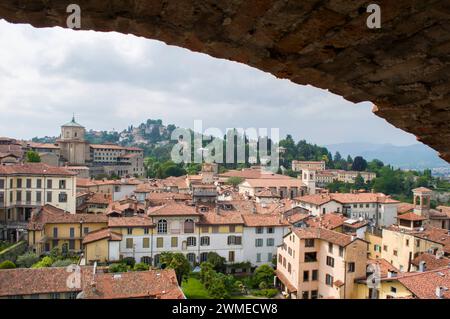 Bergamo City - Altstadt aus der Vogelperspektive Stockfoto