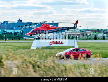 Bell Textron Hubschrauberanlage in Quebec. Stockfoto