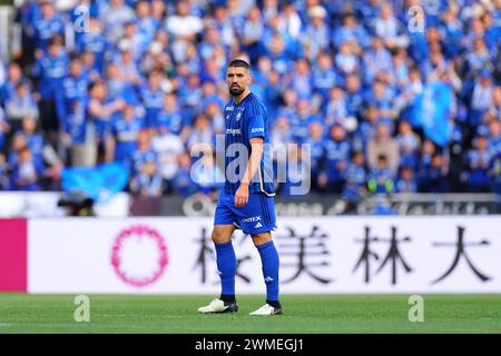 Machida Gion Stadium, Tokio, Japan. Februar 2024. Dresevic (Zelvia), 24. FEBRUAR 2024 - Fußball/Fußball: Spiel der J1 League 2024 zwischen dem FC Machida Zelvia 1-1 Gamba Osaka im Machida Gion Stadium, Tokio, Japan. Quelle: Naoki Nishimura/AFLO SPORT/Alamy Live News Stockfoto