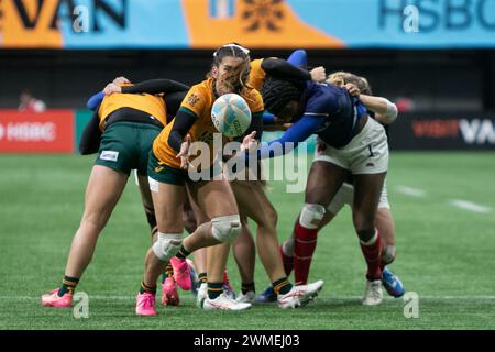 25. Februar 2024: Spieler in Aktion während des Spiels der World Rugby Seven Series 2024 zwischen XXXXXX und XXXXX im BC Place Stadium in Vancouver, British Columbia, Kanada am 25. Februar 2024. (Foto von Tomaz Jr/PxImages) (Credit Image: © CTP/PX Imagens via ZUMA Press Wire) NUR REDAKTIONELLE VERWENDUNG! Nicht für kommerzielle ZWECKE! Stockfoto