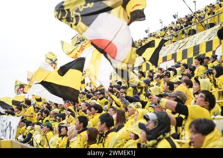 Sankyo Frontier Kashiwa Stadium, Chiba, Japan. Februar 2024. Kashiwa Reysol Fans, 25. FEBRUAR 2024 - Fußball/Fußball : 2024 J1 League Spiel zwischen Kashiwa Reysol 1-1 Kyoto Sanga F.C. im Sankyo Frontier Kashiwa Stadium, Chiba, Japan. Quelle: AFLO SPORT/Alamy Live News Stockfoto