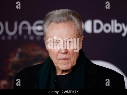 New York, Usa. Januar 2000. Christopher Walken kommt auf dem roten Teppich bei der New Yorker Premiere von Warner Bros. An „Dune: Part Two“ am Josie Robertson Plaza im Lincoln Center am Sonntag, 25. Februar 2024 in New York City. Foto: John Angelillo/UPI Credit: UPI/Alamy Live News Stockfoto