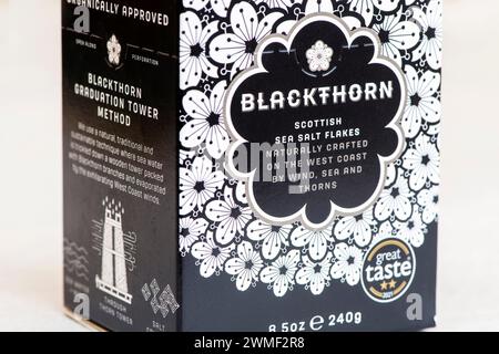 Blackthorn scottish Seesalz Flocken Verpackung Stockfoto