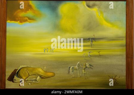 Sanftes Monster in engelhafter Landschaft, Salvador Dalì, 1977, Öl auf Leinwand, Musei Vaticani, Staat der Vatikanstadt, Roma, Latium, Italien Stockfoto