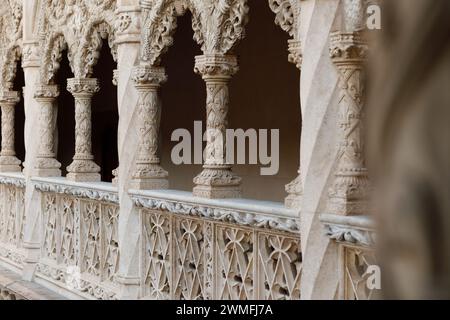 Valladolid, Spanien - 18. Februar 2024: Kreuzgang des Nationalen Museums der Skulptur Stockfoto