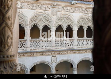 Valladolid, Spanien - 18. Februar 2024: Kreuzgang des Nationalen Museums der Skulptur Stockfoto