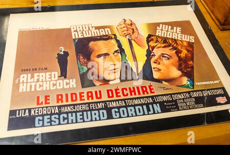 Altes Filmplakat, Paul Newman und Julie Andrews, Alfred Hitchcock Film 'Le Rideau Déchiré', 1966 Stockfoto