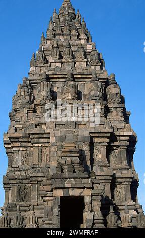 Prambanan oder Rara Jonggrang, Hindu-Tempel aus dem 9th. Jahrhundert (UNESCO-Weltkulturerbe). Yogyakarta, Java, Indonesien. Stockfoto