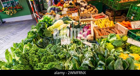 Viktualienmarkt Daily Food Market, München, Bayern, Deutschland, Europa Stockfoto