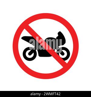 Schild „Kein Motorrad Zulässig“. Kein Motorradschild Oder Kein Parkschild. Symbol „Kein Fahrradverbot“. Zugriff Verboten. Achtung-Symbol kein E-Motorrad Straßenschild Stock Vektor