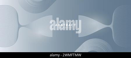 Abstrakter Hintergrund mit weißen grauen Verlaufslinien und weißer Komposition, moderne Vorlage für Website, Bannerkunst, Posterdesign, Vektor Stock Vektor