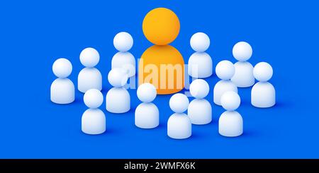 Team mit Führungskonzept. 3D gerenderte Menschen. Vektorgrafik Stock Vektor