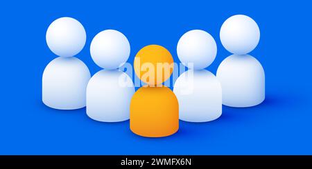 Team mit Führungskonzept. 3D gerenderte Menschen. Vektorgrafik Stock Vektor
