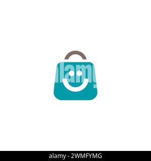 Smile Bag Shop Logo. Online-Shop-Symbol Stock Vektor