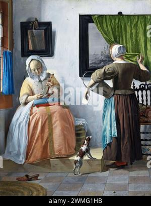 Metsu Gabriel - Frau, die einen Brief liest Stockfoto