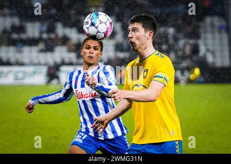 Odense, Dänemark. Februar 2024. Jacob Rasmussen (4) von Broendby IF im 3F Superliga-Spiel zwischen Odense BK und Broendby IF im Nature Energy Park in Odense. (Foto: Gonzales Photo/Alamy Live News Stockfoto