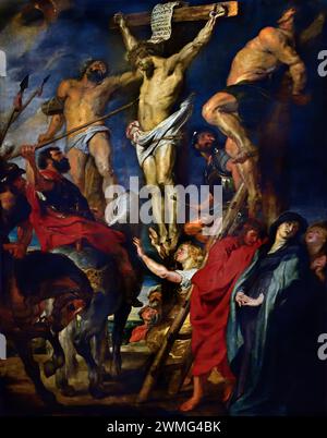 Christ on the Cross 1620 von Anthony Antoon Anton van Dyck 1599-1641 im Studio von Peter Paul Rubens. (1577-1640). Flämischer Künstler und Diplomat, Flämisch, Königliches Barockmuseum der Schönen Künste, Antwerpen, Belgien, Belgien. Stockfoto