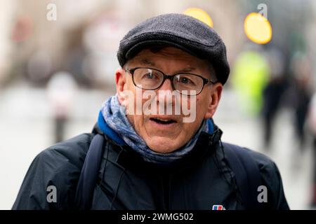 William Ward kommt am City of London Magistrates' Court in London an, wo er wegen schwerer Übertretung angeklagt wird, nachdem er am 5. Juli gegen die Tennisspiele der Wimbledon Championship protestiert hatte. Bilddatum: Montag, 26. Februar 2024. Stockfoto