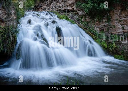 Trillo Wasserfall, La Alcarria, Guadalajara, Spanien Stockfoto