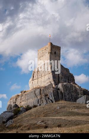 Burg von Atienza, Festung muslimischen Ursprungs, Atienza, Provinz Guadalajara, Spanien Stockfoto