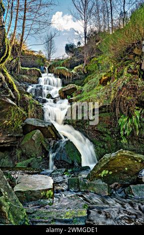 Der Bronte-Wasserfall bei Haworth, West Yorkshire. Stockfoto