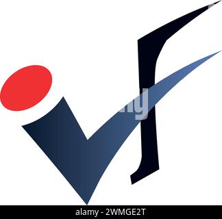 i und f Letter Logo. Rote Farbe. - Vektor Stock Vektor
