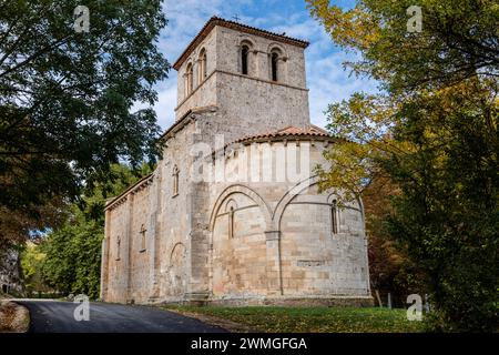 Eremitage von Nuestra Señora del Valle, romanischer ogivaler Tempel des byzantinischen Einflusses, XII. Jahrhundert, Burgos, Spanien Stockfoto