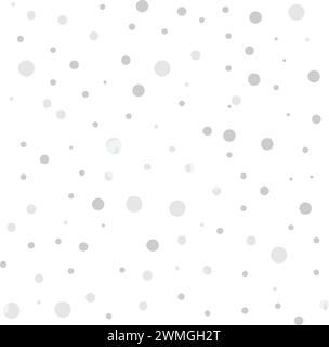 Graue Punkte weißer Hintergrund wie Schneeflocken. Vorlage für soziale Netzwerke, App, Web, Grußkarte, Einladung, Babydusche, Neugeborene und jedes Design. Stockfoto