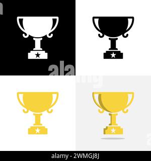 Design-Symbol für das Design des Sport-Logos mit der Silhouette des Pokals Stock Vektor