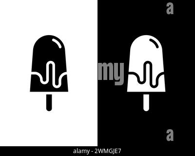 Kunst Illustration Design Conpet Icon schwarz weißes Logo isoliertes Symbol des Eisstifts Stock Vektor