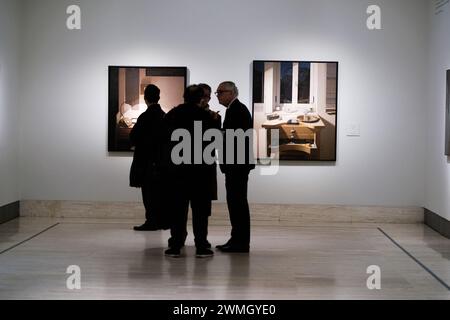 Madrid, Spanien. Februar 2024. Ansicht der Ausstellung von „der intime Realismus von Isabel Quintanilla“ im Thyssen-Bornemisza National Museum in Madrid, 26. Februar 2024, Spanien (Foto: Oscar Gonzalez/SIPA USA) (Foto: Oscar Gonzalez/SIPA USA) Credit: SIPA USA/Alamy Live News Stockfoto