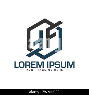 FF Letter Logodesign. Einzigartiges und modernes FF-Logo-Design. Stock Vektor