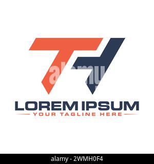T-Logo-Design. Design mit kreativem TH Letter-Logo. Stock Vektor