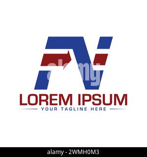 Logodesign mit FN-Buchstaben. Kreatives und professionelles Logo-Design mit FN-Buchstaben. Stock Vektor