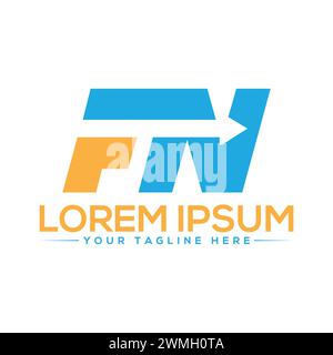 Logodesign mit FN-Buchstaben. Kreatives und professionelles Logo-Design mit FN-Buchstaben. Stock Vektor