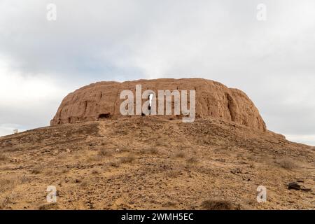 Chilpyk-Kala Zoroastrischer Trauerturm ( Turm der Stille ) der zoroastrische Kult. Schweigen in Karakalpakstan, Usbekistan Stockfoto