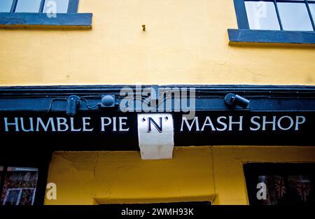 Humble Pie N Mash Shop, Church Street, Whitby, North Yorkshire, England Stockfoto