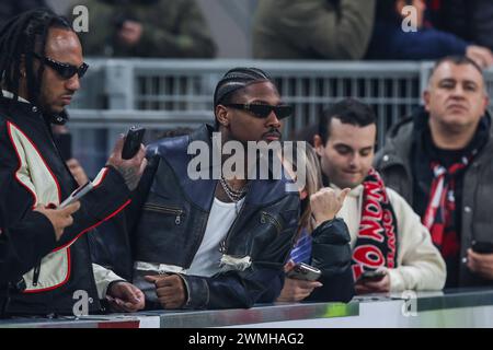 Mailand, Italien. Februar 2024. Stefon Diggs nimmt am 25. Februar 2023/24 beim Fußballspiel der Serie A zwischen dem AC Mailand und Atalanta BC im San Siro Stadium in Mailand Teil 2024. Credit: Independent Photo Agency/Alamy Live News Stockfoto