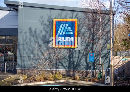 Aldi Supermarkt in Prittlewell, Southend on Sea, Essex Stockfoto