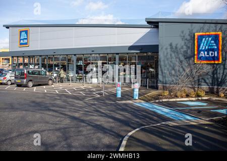 Aldi Supermarkt in Prittlewell, Southend on Sea, Essex Stockfoto