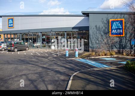 Aldi Supermarkt in Prittlewell, Southend on Sea, Essex Stockfoto