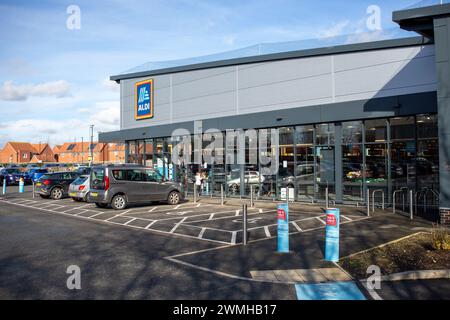 Aldi Supermarkt in Prittlewell, Southend on Sea, Essex Stockfoto