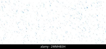 Handgezeichneter blauer diagonaler Regentropfen auf weißem Hintergrund. Nahtlose Textur mit gestrichelten Strichen. Regenmuster. Abstrakte moderne Vektortextur. Umhüllung Stock Vektor