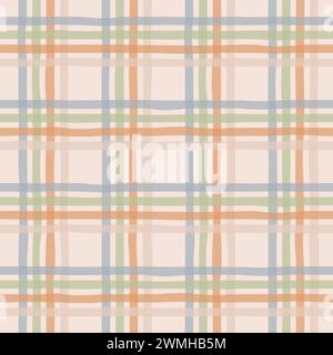Weiche Pastellfarben kariert nahtlose Vektormuster, Textil, Scrapbook, Verpackung, Baby und Kinder. Vektorabbildung Stock Vektor