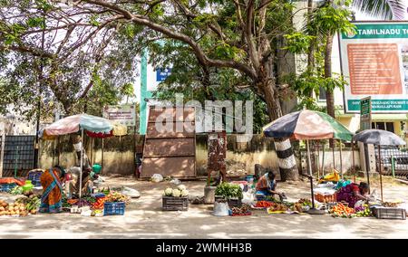 Straßenstände in Mamallapuram Indien Stockfoto