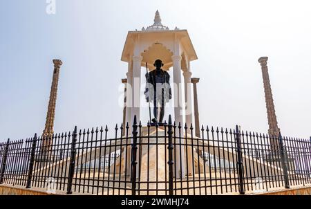 Statue von Mahatma Ghandhi an der Küste Pondicherry Indien Stockfoto