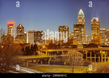 Skyline von Charlotte, North Carolina, USA Stockfoto